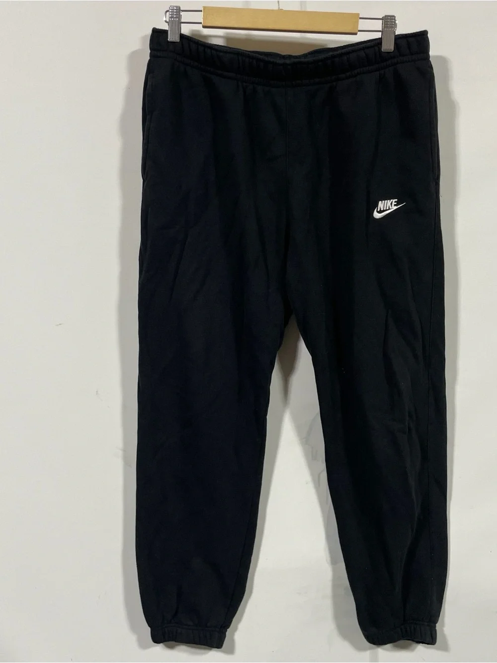 Nike Black Men's Fleece Joggers with White Logo